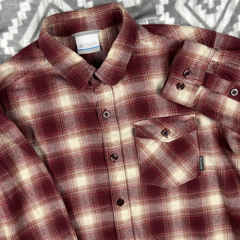 Columbia Shirt Men S‎ Plaid Flannel Regular Fit Button Up Long Sleeve Mid Weight
